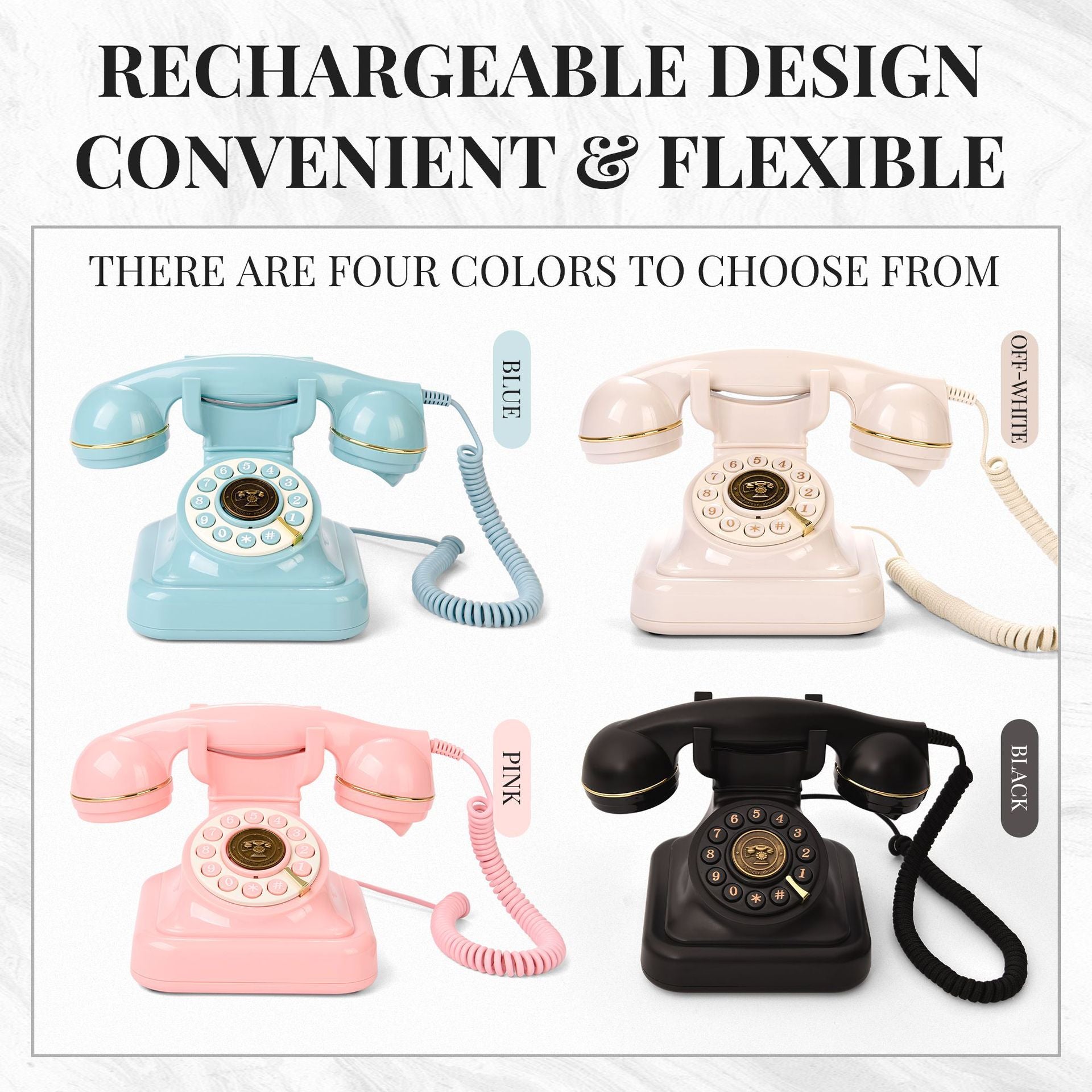 Vintage Old Fashioned Telephone with Speakerphone & Volume Control