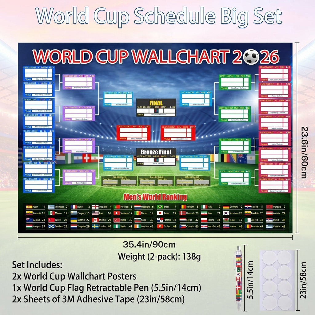 🗓️ ⚽ 2026 World Cup Poster Set – Don't Miss a Match!