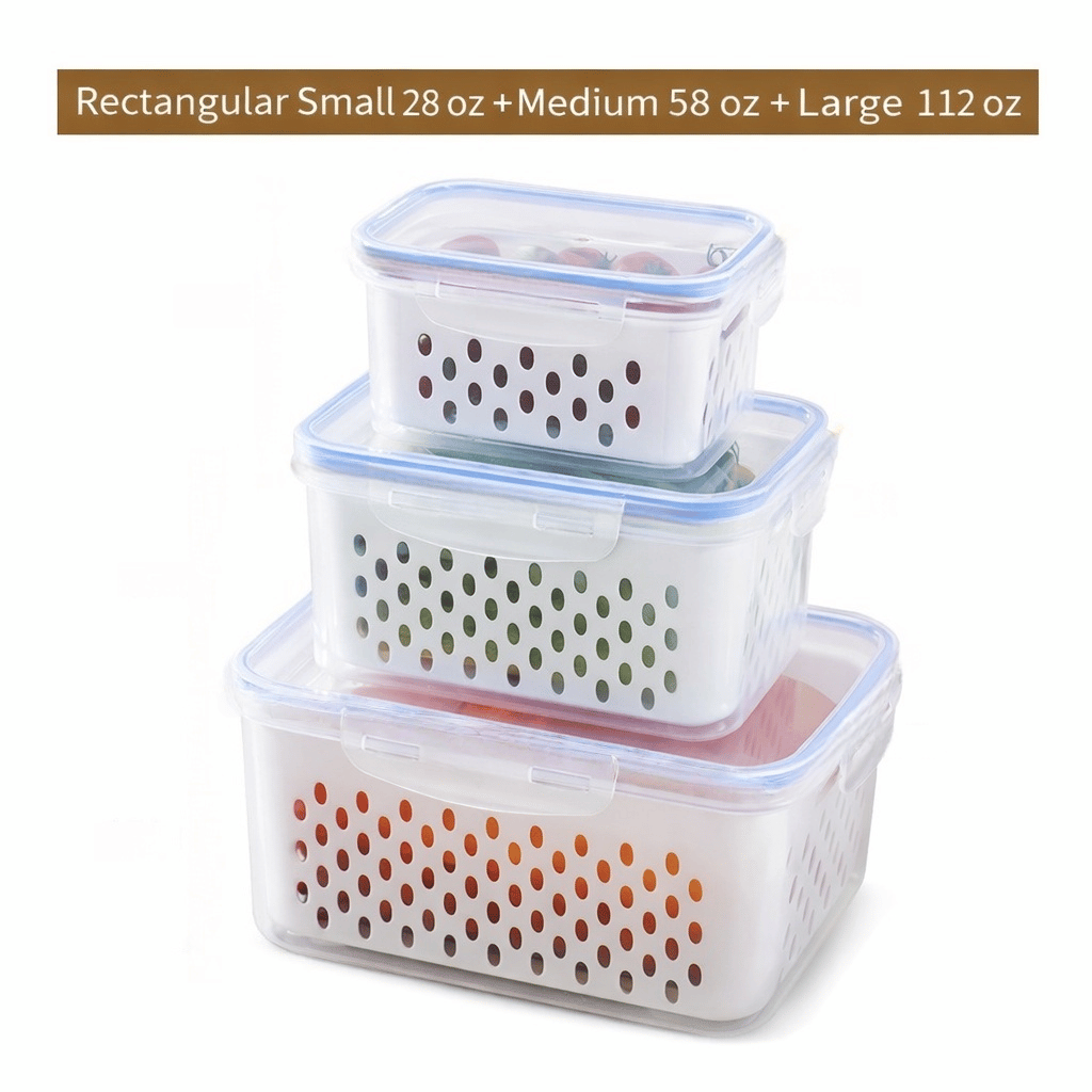4-in-1 Produce Storage Containers (3-Pack Set)