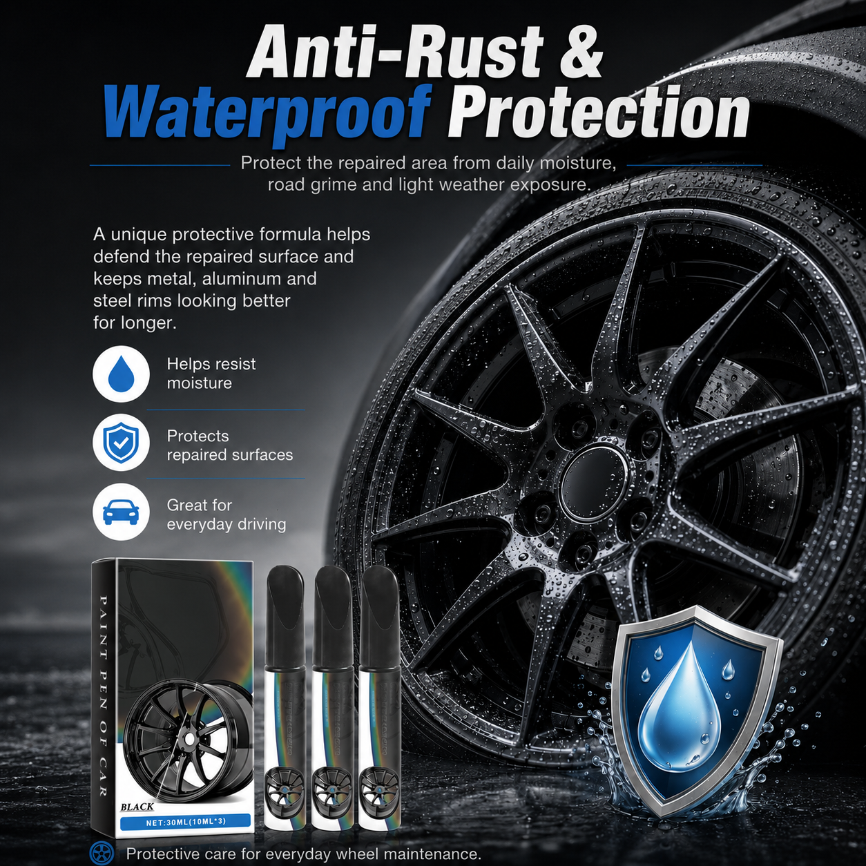 Wheel Scratch Repair Pen — Fix Curb Rash in 10 Min | Rust-Proof Formula