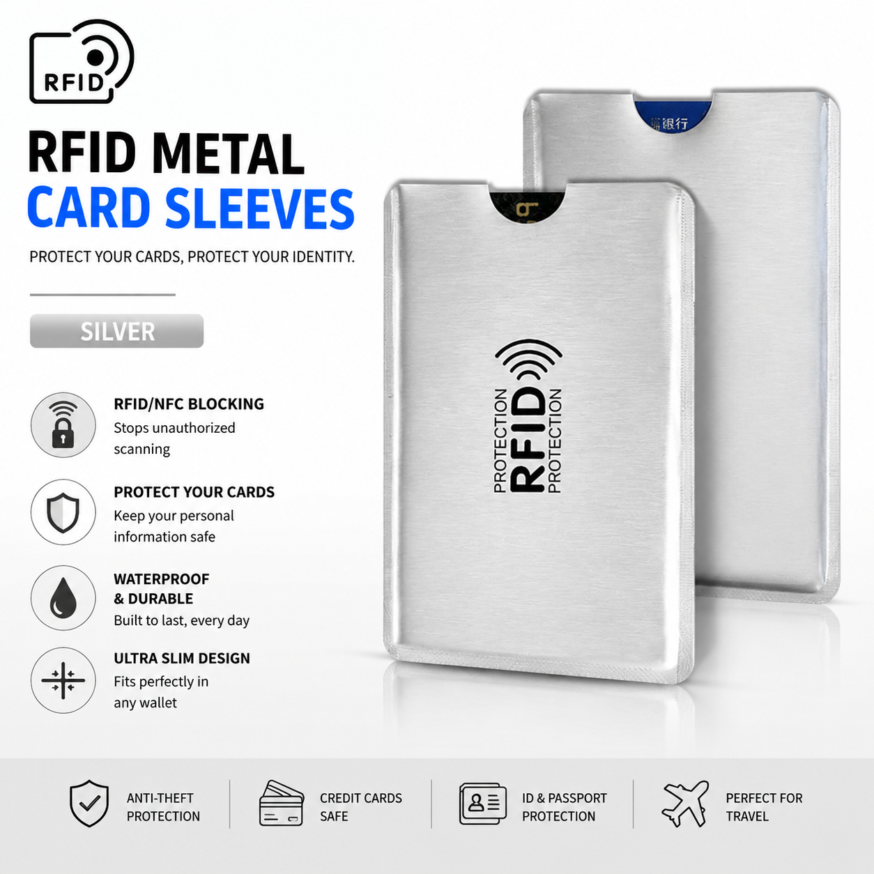 🔥8 Counts RFID Blocking Sleeves Set
