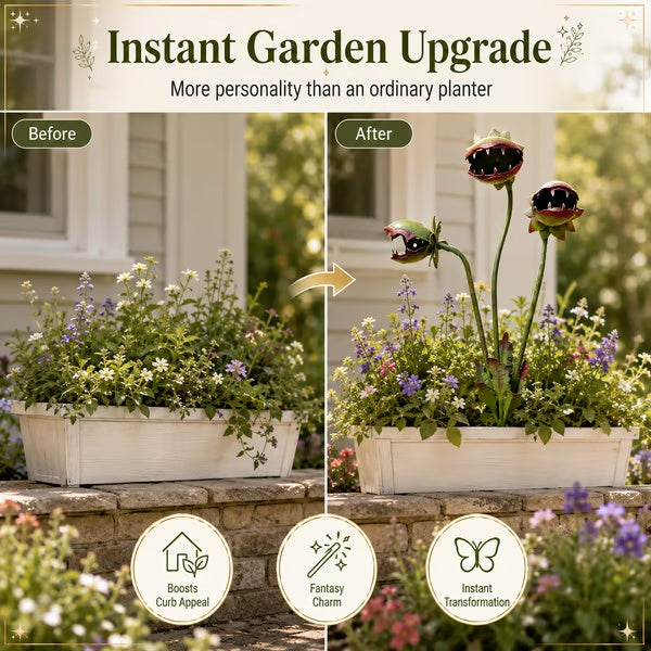 LAST DAY 49% OFF - Whimsical Metal Carnivorous Plant Garden Stake