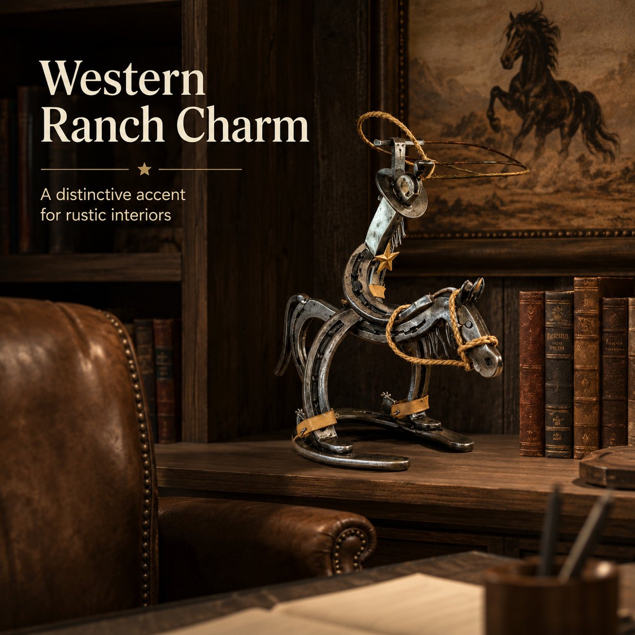 🔥Handcrafted  Cowboy Iron Pony Ornament