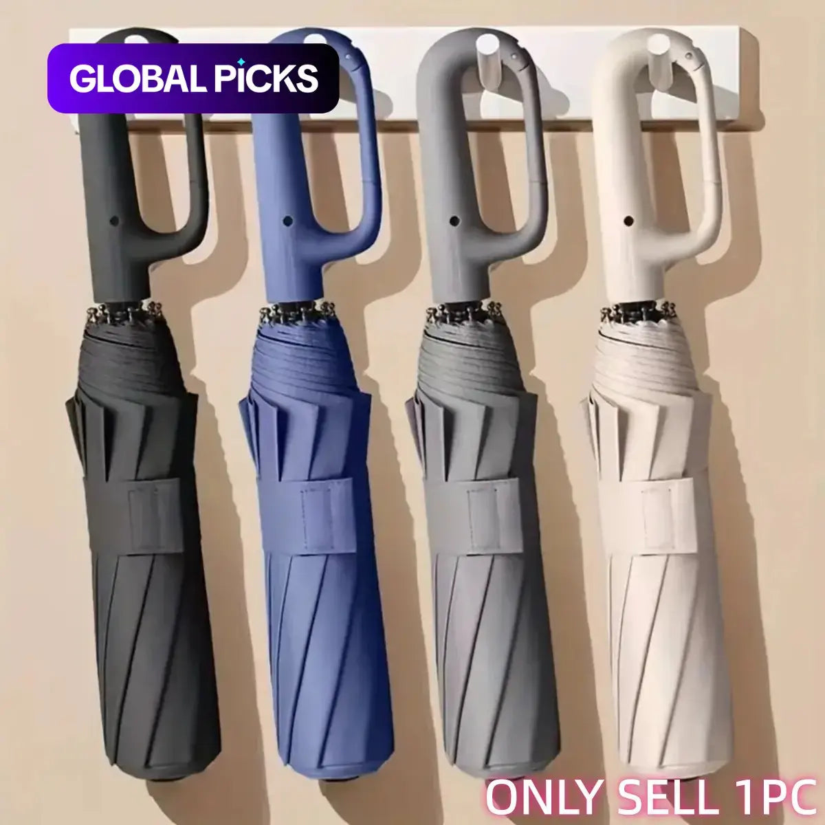 💧Automatic Folding Umbrella,Portable Rain Umbrella with Loop Buckle, Windproof & Waterproof Umbrella for Men & Women