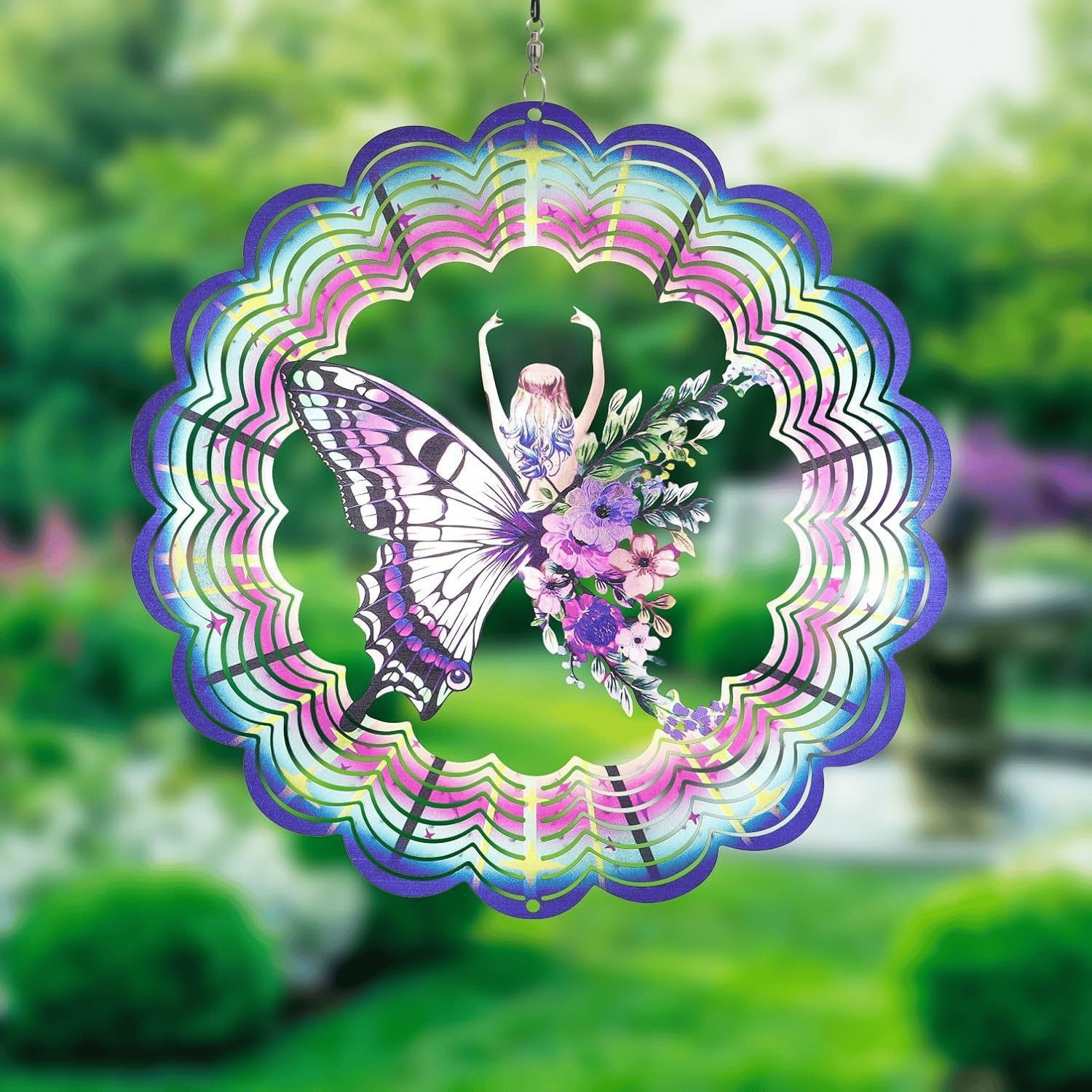 🦋Lucky Mandala Windmill – 3D Kinetic Art, Indoor/Outdoor, Stainless Steel
