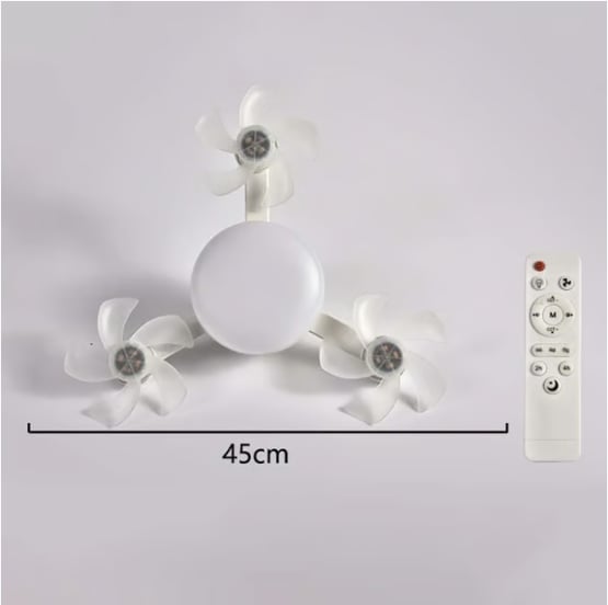 2026 New E27 Socket Ceiling Fan Light - 2-in-1 Silent LED Fan with Remote Control