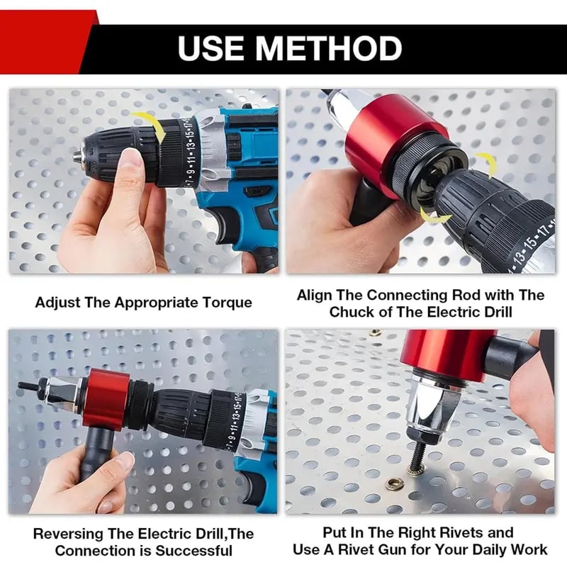 🔥LAST DAY 49% OFF - 🛠️Electric Drill Rivet Nut Gun Adapter Kit (M3-M8)