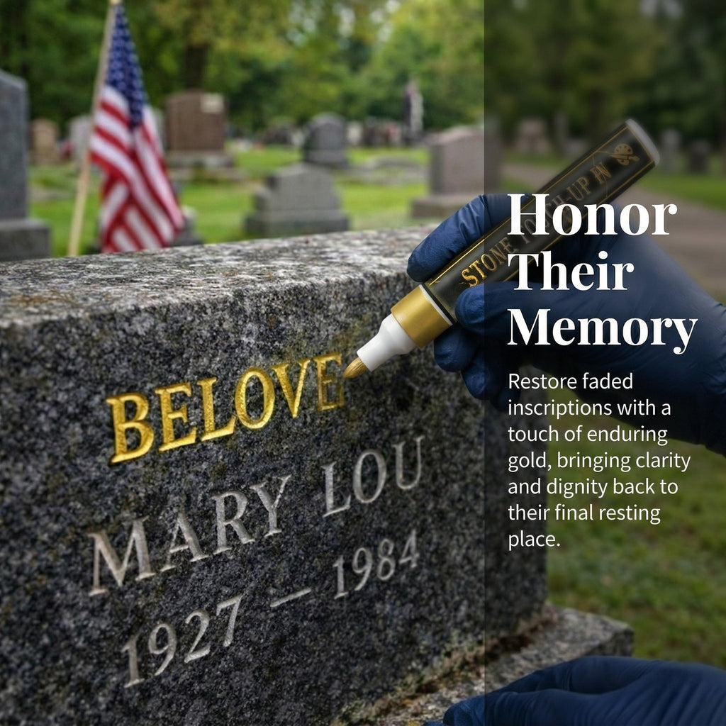 🔥HOT SALE 🐦Golden Tombstone Marker Pen for Restoring Faded Grave Inscriptions