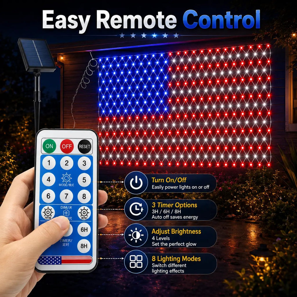 🔥Last Day: 49% OFF-Solar American Flag Net Lights