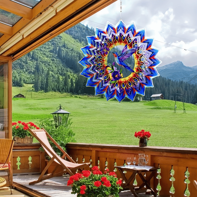 🦋Lucky Mandala Windmill – 3D Kinetic Art, Indoor/Outdoor, Stainless Steel