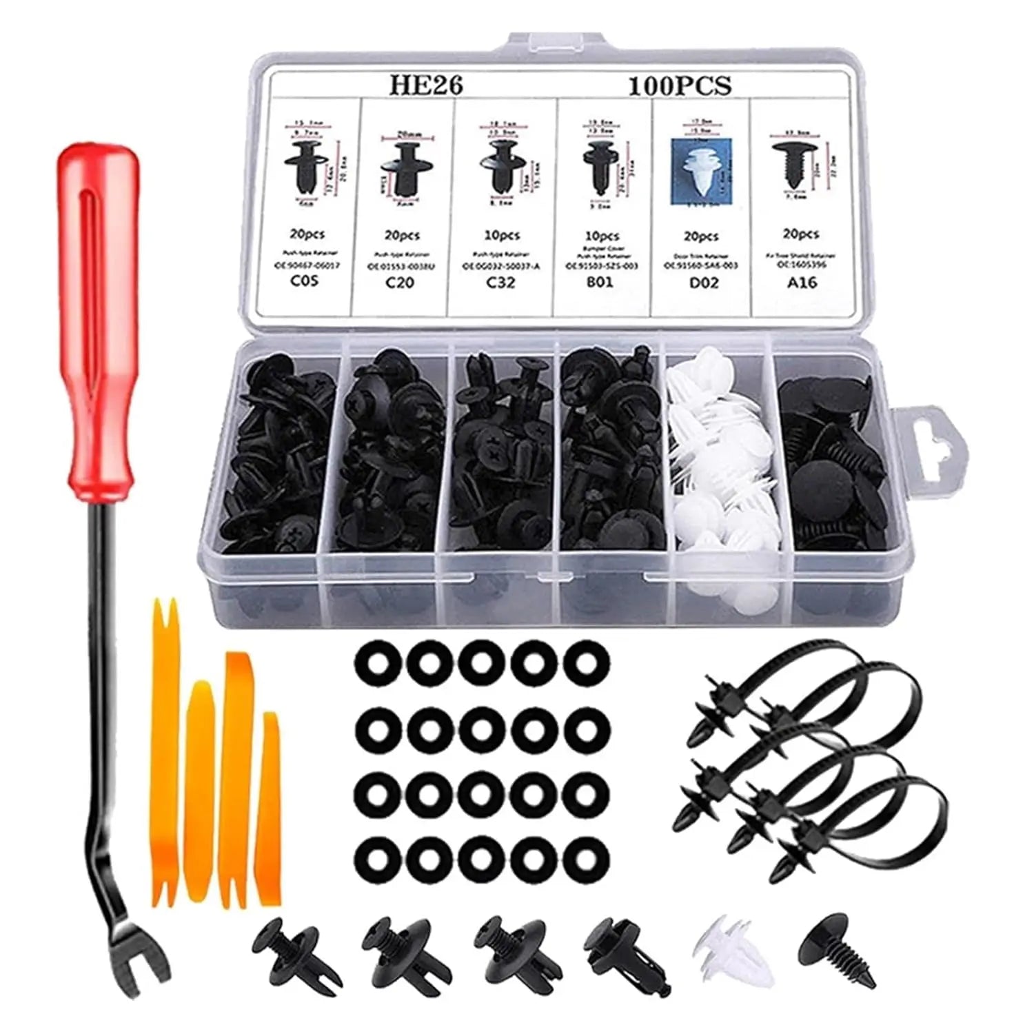 725-Piece Automotive Clip and Fastener Assortment Kit
