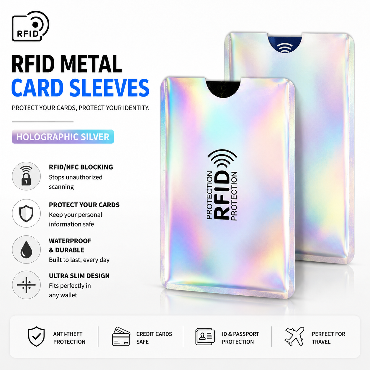 8 Counts RFID Blocking Sleeves Set