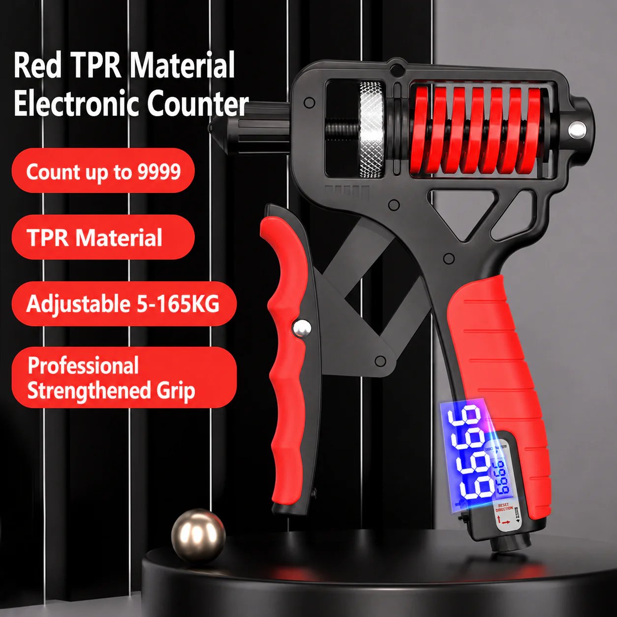 Adjustable Hand Grip Strengthener with Counter