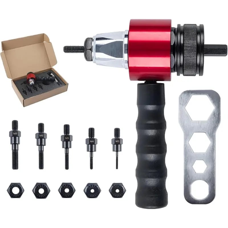 🔥LAST DAY 49% OFF - 🛠️Electric Drill Rivet Nut Gun Adapter Kit (M3-M8)