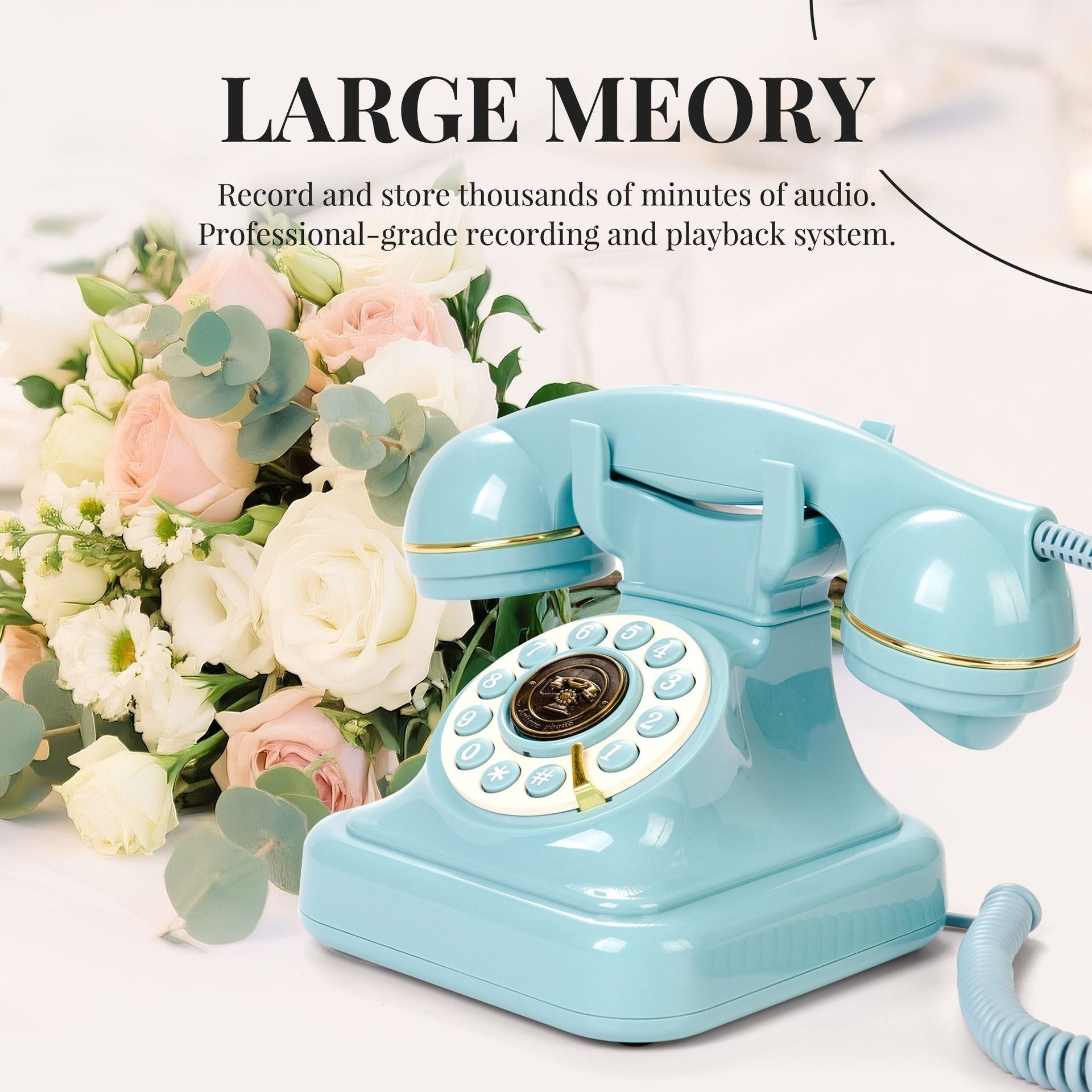 Vintage Old Fashioned Telephone with Speakerphone & Volume Control