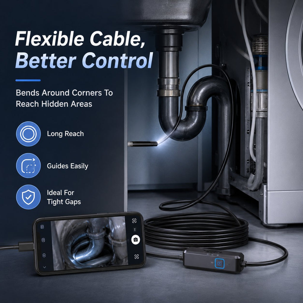 Flexible Type-C Inspection Camera With LED Light