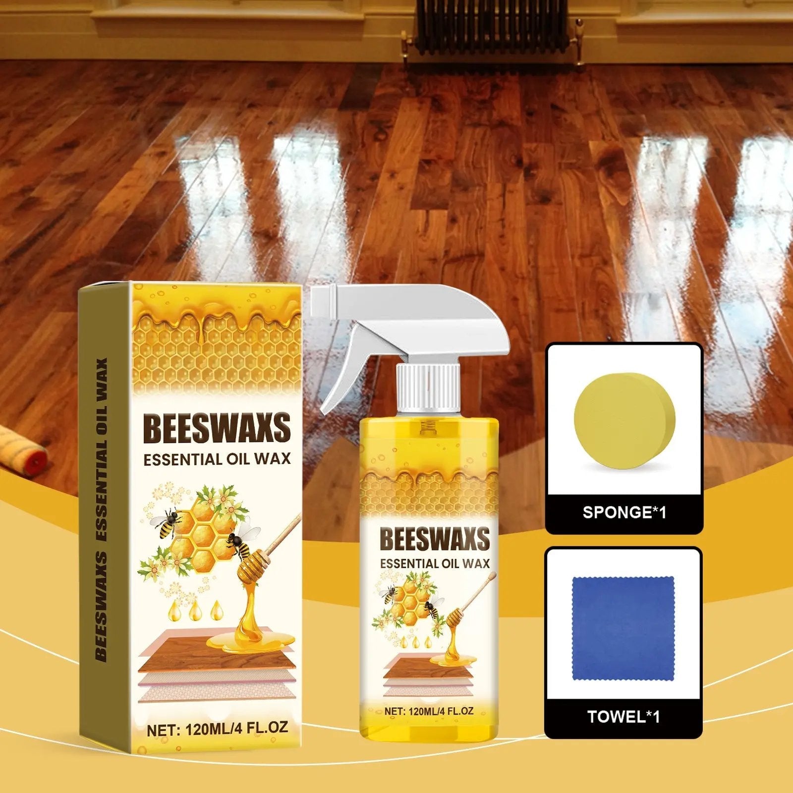 🔥LAST DAY 49% OFF - 🐝TrueRelief Beeswax Wood Polish Spray - ✨Shine & Protect Instantly 🏠