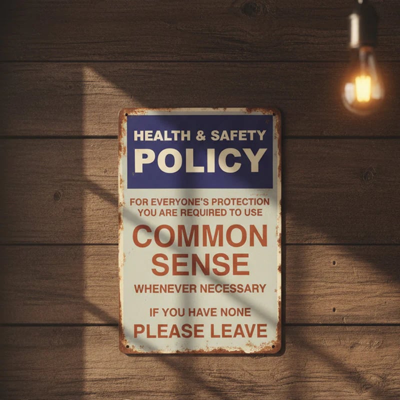 🔥LAST DAY 50% OFF - 😂🤘Sarcastic "Common Sense Policy" Vintage Metal Sign