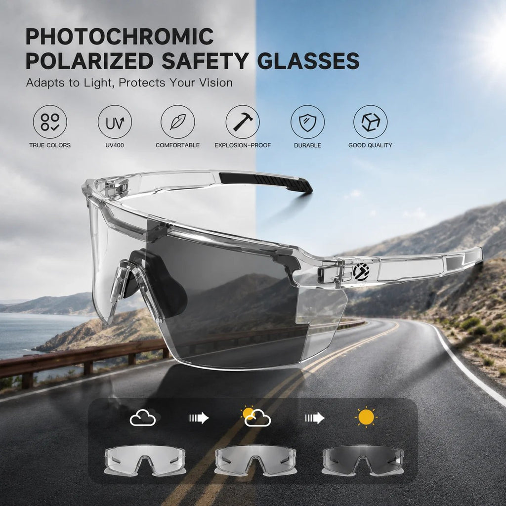 🔥HOT SALE 49% OFF☀️🕶️UV400 Photochromic Polarized Safety Glasses – 🥇Impact Resistant Outdoor Sports & Work Eyewear✨