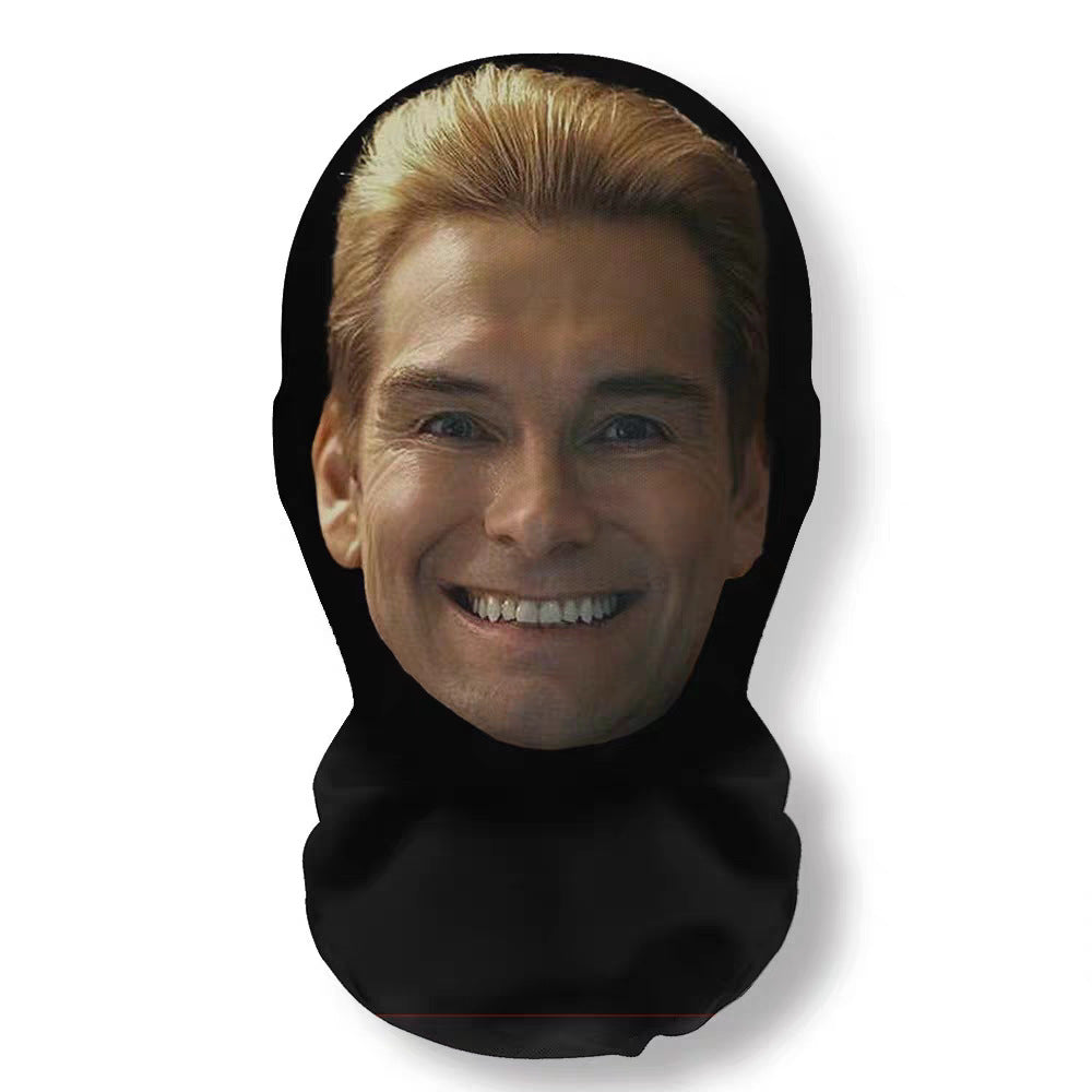 3Pcs Funny Printed Full Face Mesh Mask – Breathable Cosplay Hood for Parties & Street Style