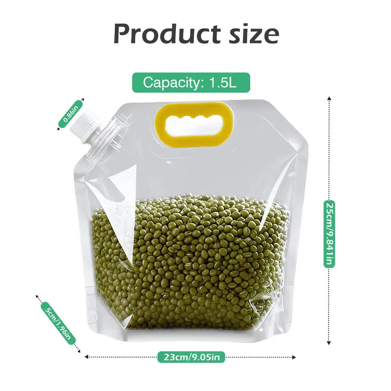 🔥5 Counts Reusable Food Sealed Bags, leak proof design, prevent liquid spillage
