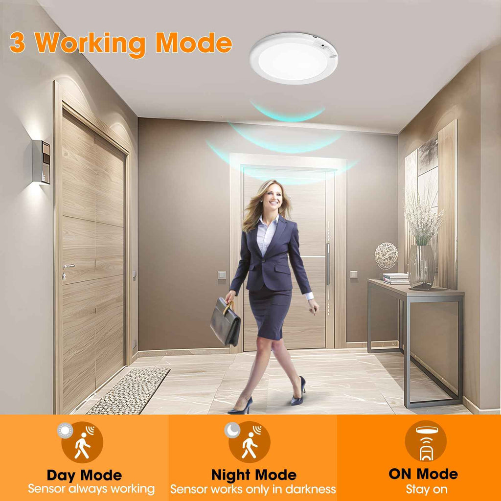 Father's Day Special: Motion Sensor Ceiling Light: 30-Second Install. 60-Day Battery. No Electrician.