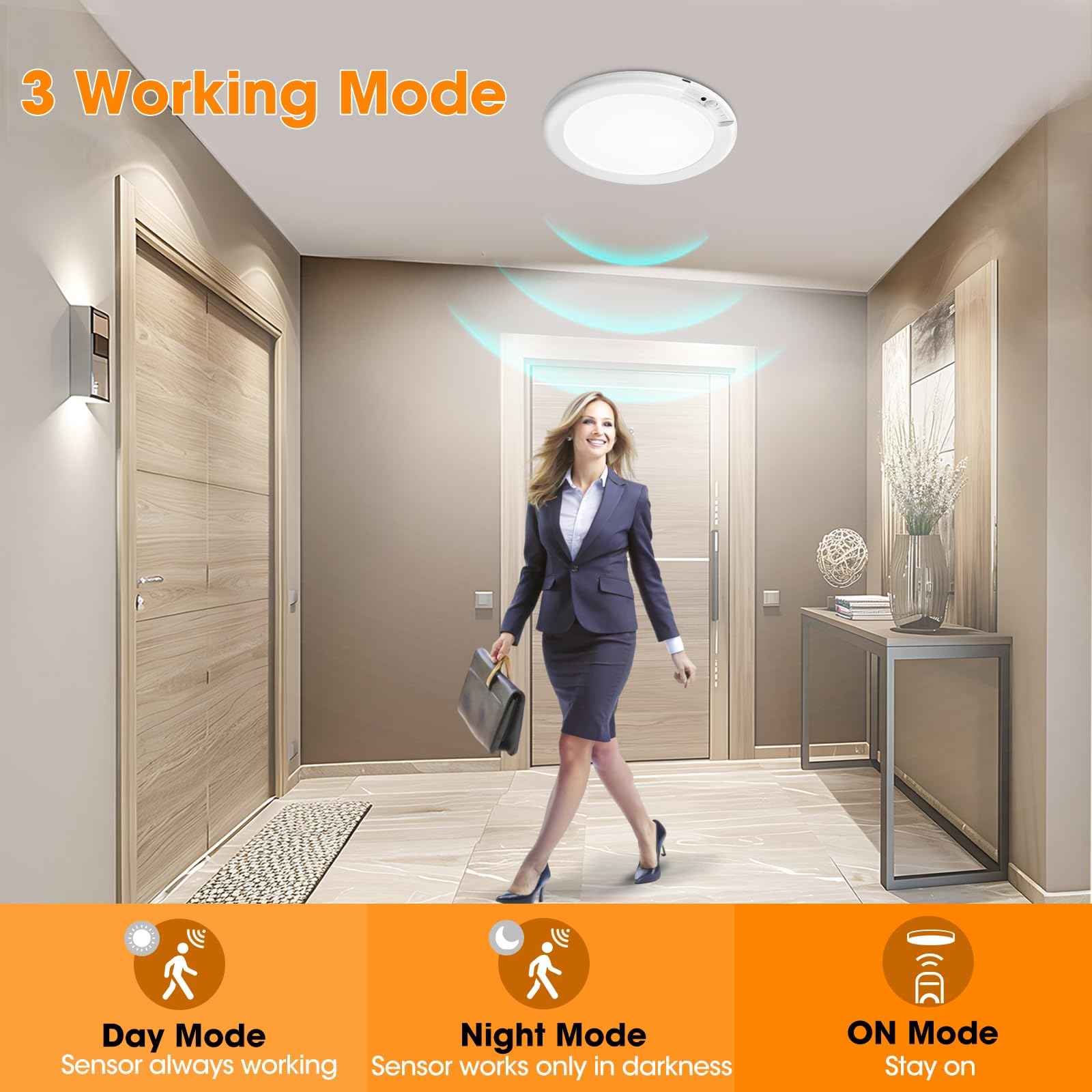 Father's Day Special: Motion Sensor Ceiling Light: 30-Second Install. 60-Day Battery. No Electrician.