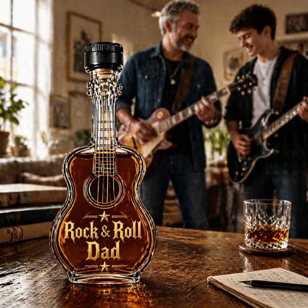 🎸🥃 Rock Style Guitar-Shaped Wine Bottle Decanter – Luxury Liquor Display for Music Lovers 🔥✨