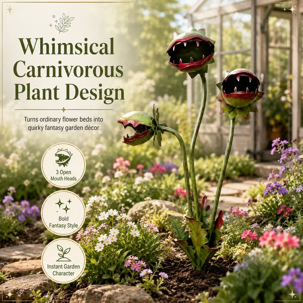 LAST DAY 49% OFF - Whimsical Metal Carnivorous Plant Garden Stake