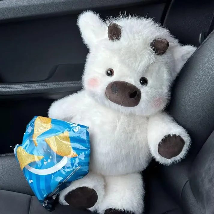 Double-sided cute cow plush toy
