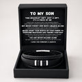 To My Son — Never Walk Alone Braided Bracelet Set 🖤
