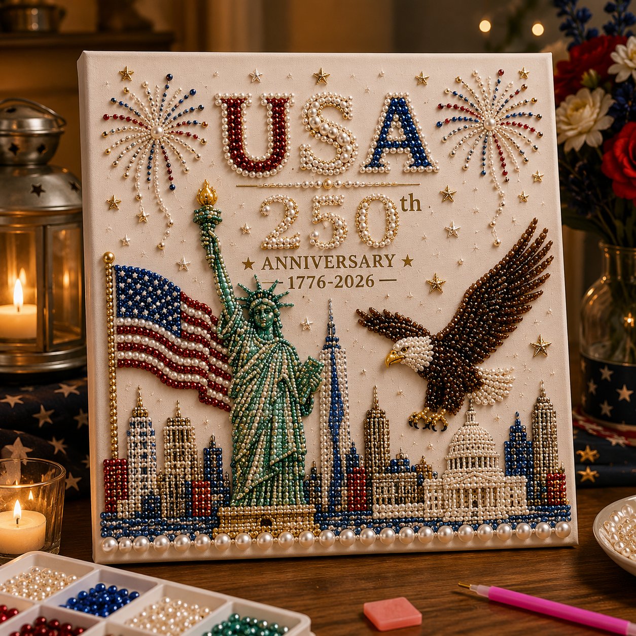 🎁USA 250th Anniversary DIY Pearl Painting Kit