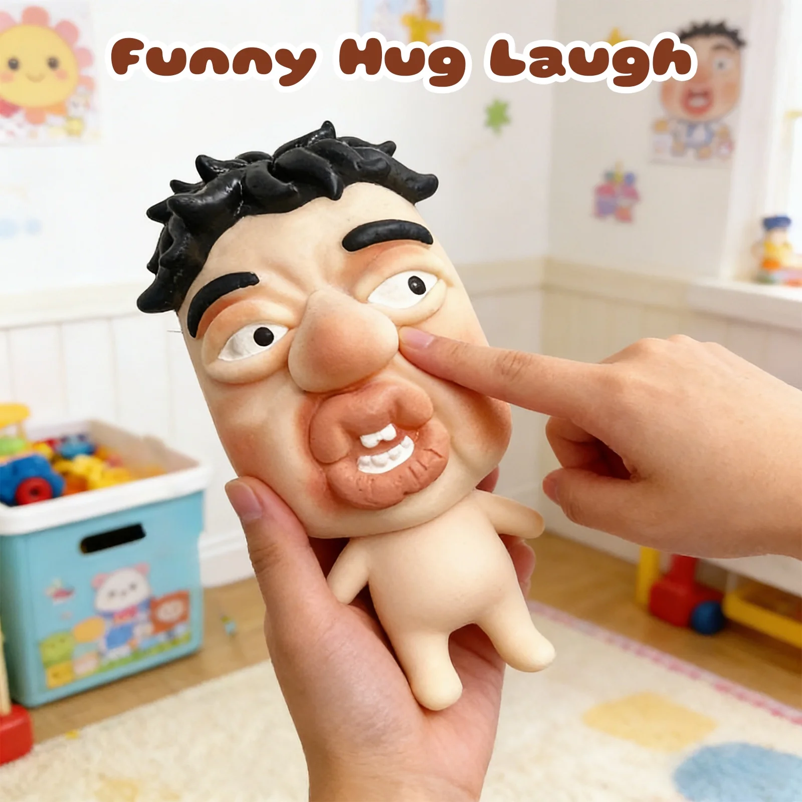 Refillable GrumpFace Sensory Squishy Toy for Stress Relief