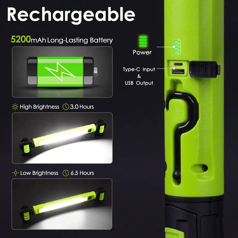 🔥🌟🔦Multifunctional magnetic rechargeable work light💡 Ideal for Mechanic, Car Repair & Garage Use