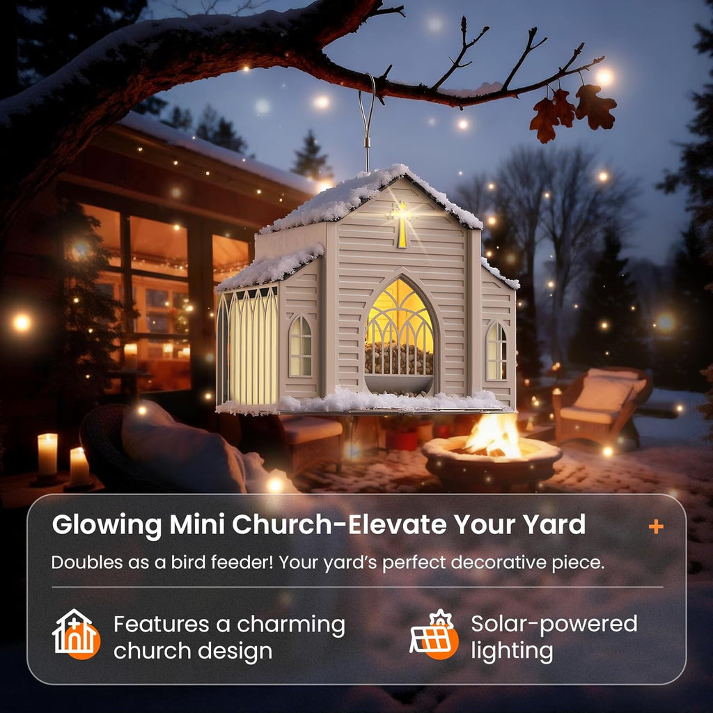 ✝️Last Day 49% OFF-🔥Church-Shaped Metal Solar Bird Feeder