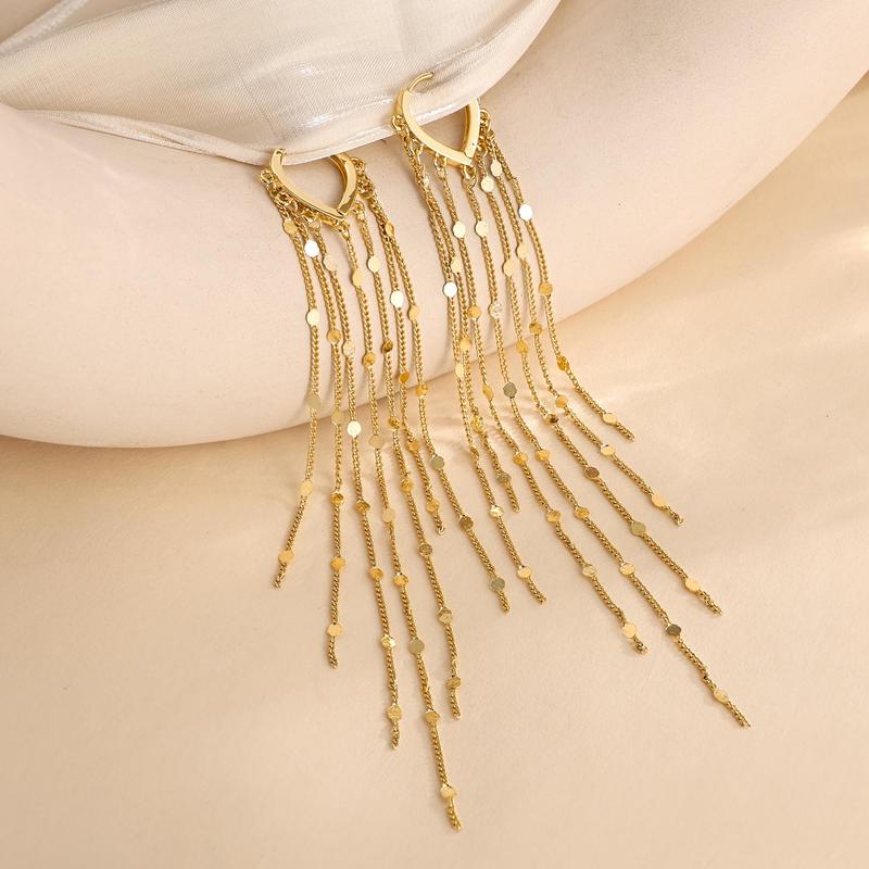 🔥Limited Time 50% Off✨14K Gold Plated Long Tassel Earrings for Women