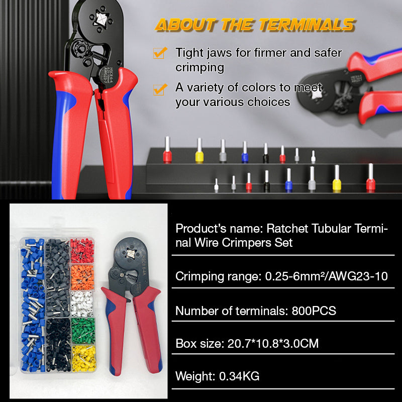 🔥 Hot sale 50% OFF🔥Multifunctional Cold Pressing Electrician Crimping Pliers Set