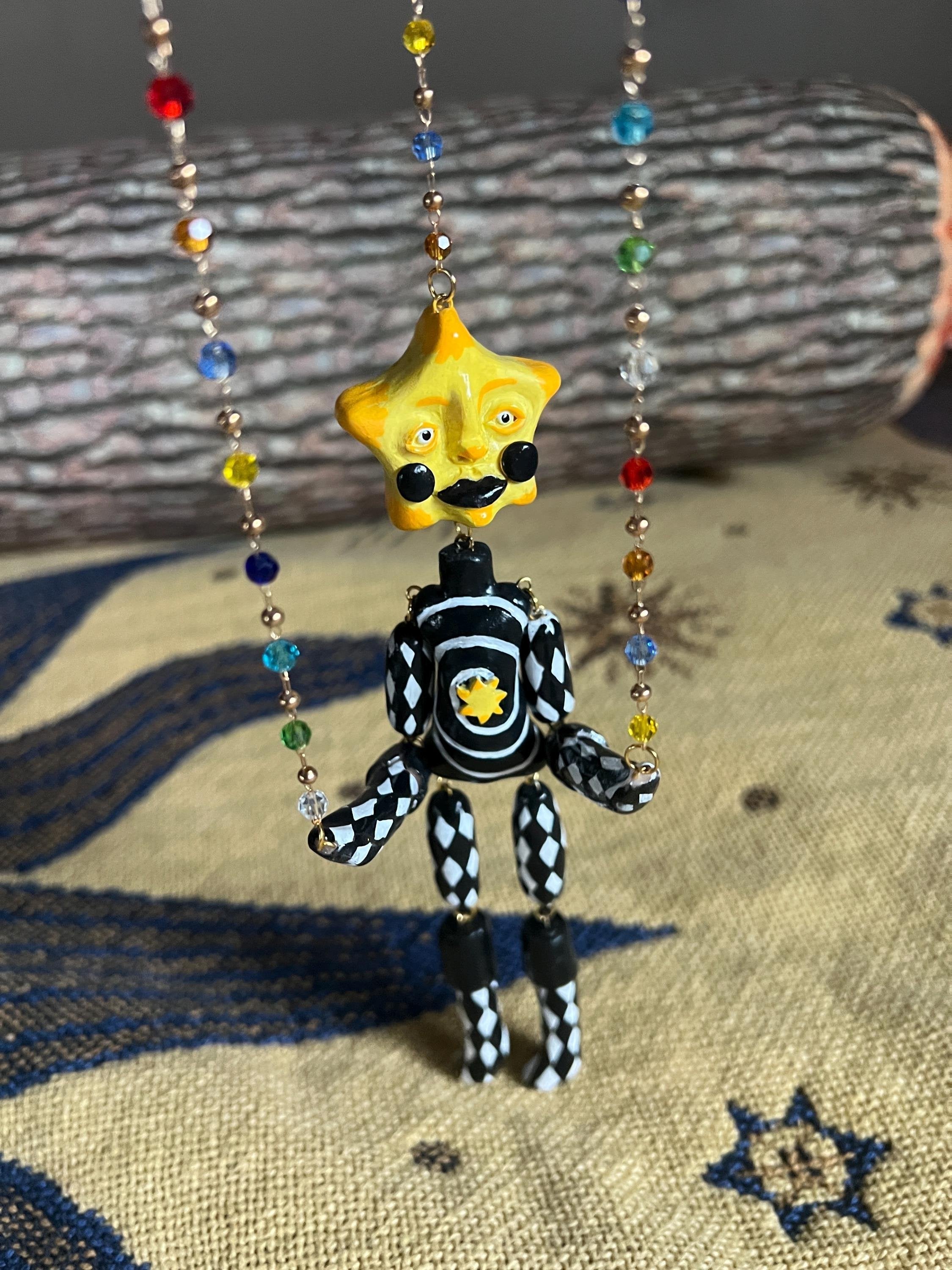 Custom Star Marionette – Handmade Ceramic Movable Puppet Art