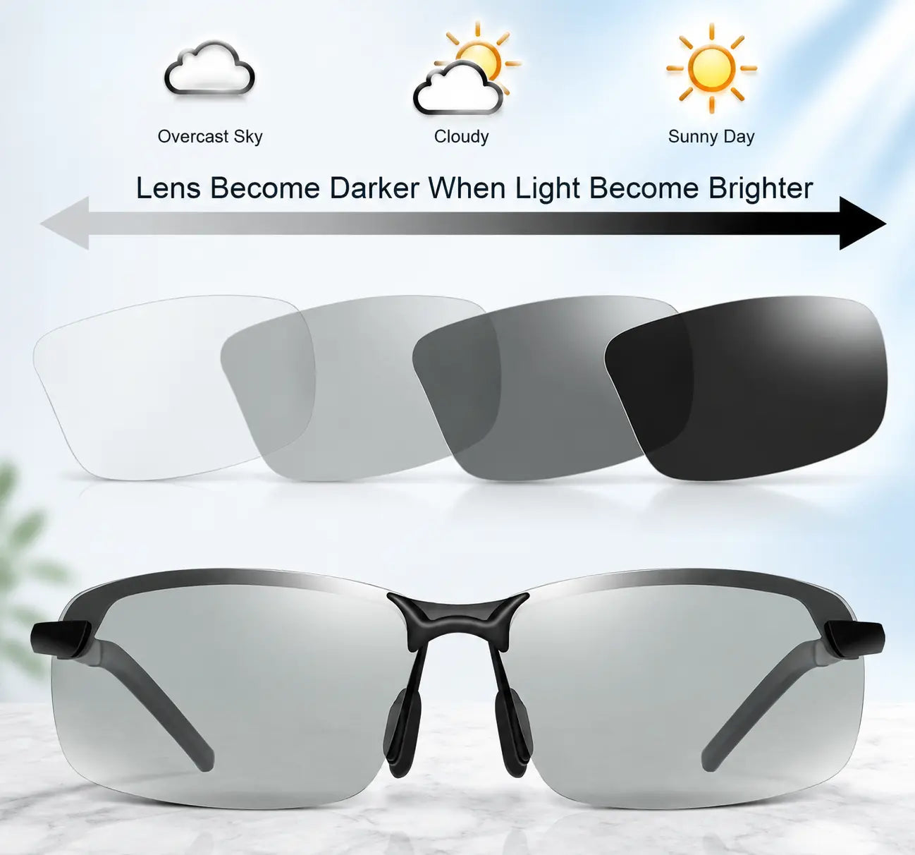 Summervibes Unisex Fashion Polarized Sunglasses, UV400 Anti Blue Light Sun Glasses for Photography Hiking Beach Outdoor