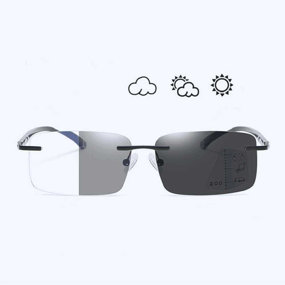 Diamond Edge Frameless Glasses – Blue Light Blocking Clear Readers for Men & Women. Lightweight Metal Temple Decor, Ideal for Gaming, Office, or Street Style.
