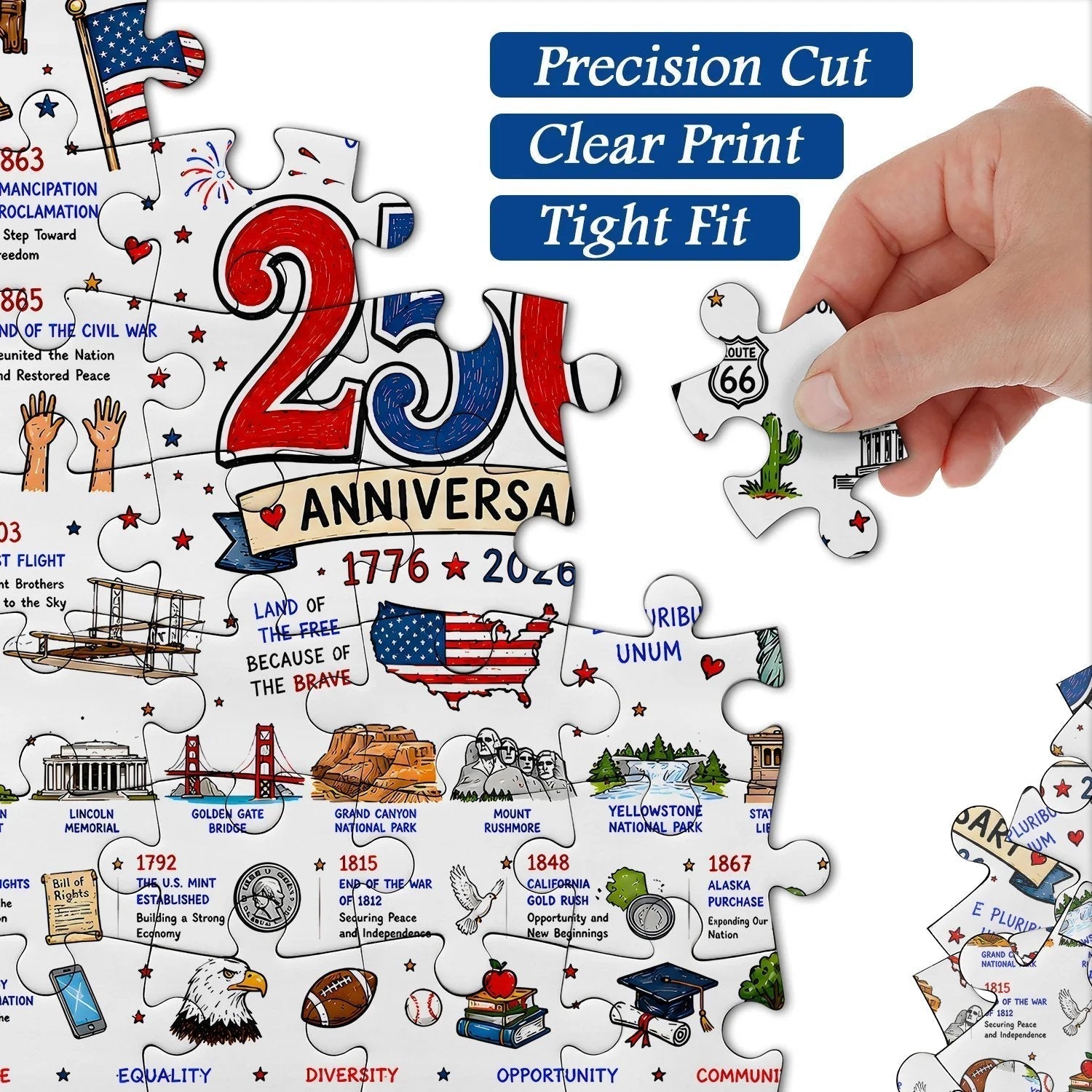 🧩 Patriotic America Jigsaw Puzzle 1000 Pieces🎁Buy 2 Free Shipping