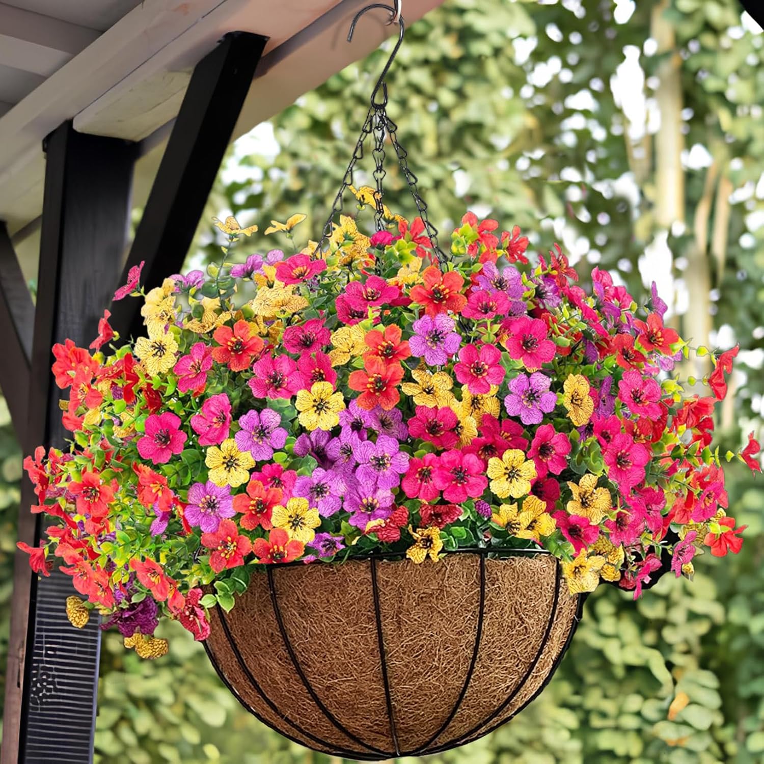 FREE SHIPPING!🔥Simulated Hanging Flower Basket 🌸No Watering💧. No Wilting. Just Perfect Blooms.