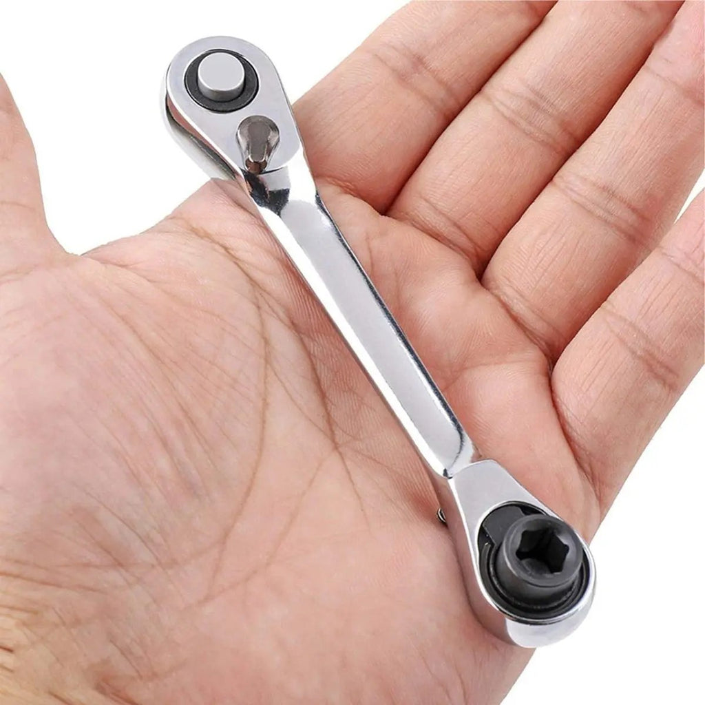 🔥Limited-time discount of 49%🔥1/4-inch Mini Double-Ended Ratchet Wrench, Silver, 72 Teeth, 5° Quick Release Tool🔧