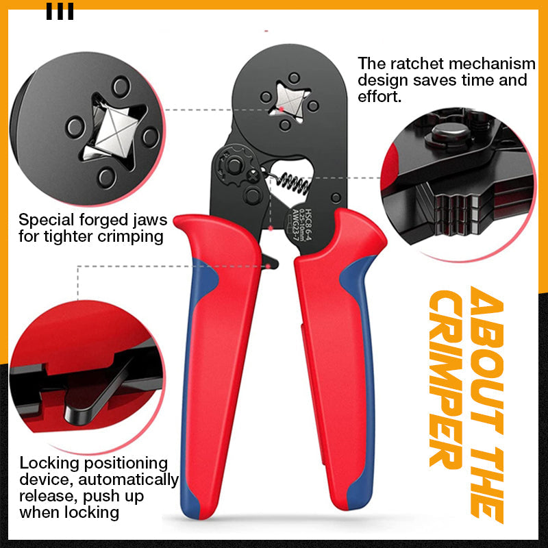 🔥 Hot sale 50% OFF🔥Multifunctional Cold Pressing Electrician Crimping Pliers Set