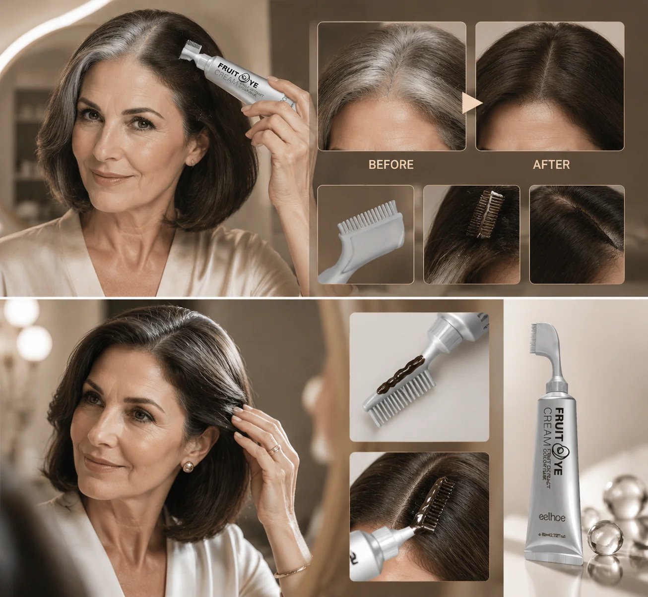 ✨Hair Dye Comb for Fast Root Touch-Ups. Plant-Based. Scalp-Friendly-HG
