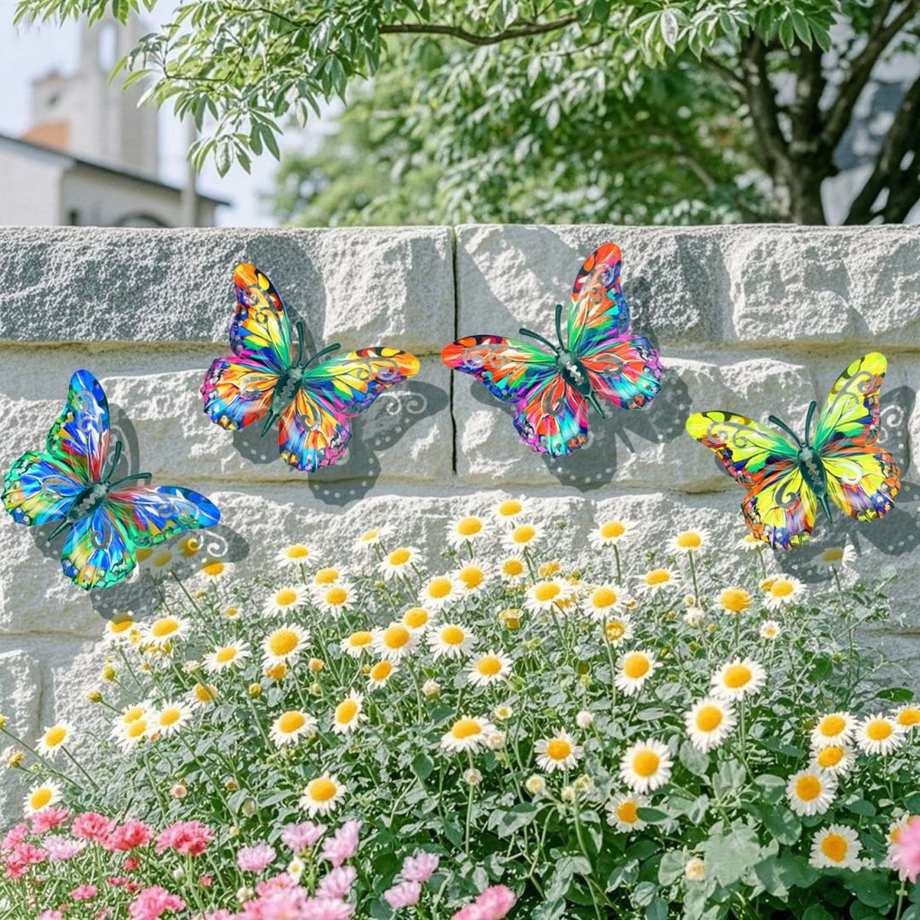 🦋 4PCS Butterfly Metal Wall Art Set – Add Color & Charm Instantly