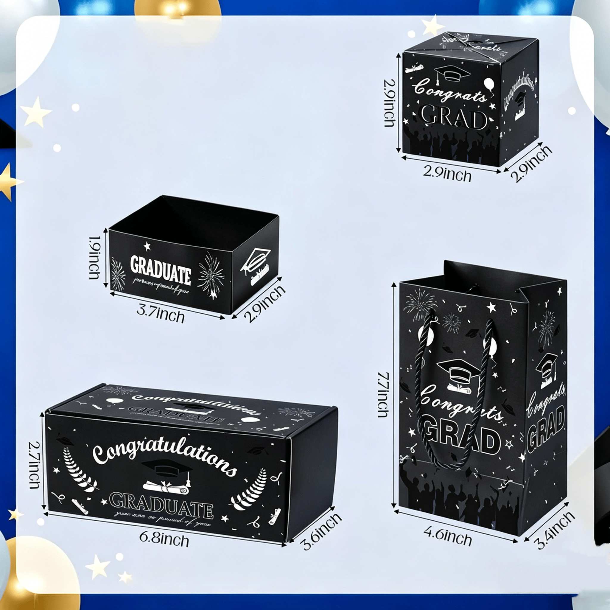 2026 Graduation Explosion Pop Gift Box 🎓 Surprise Bounce Cash Box Grad Party Gift Bag Set