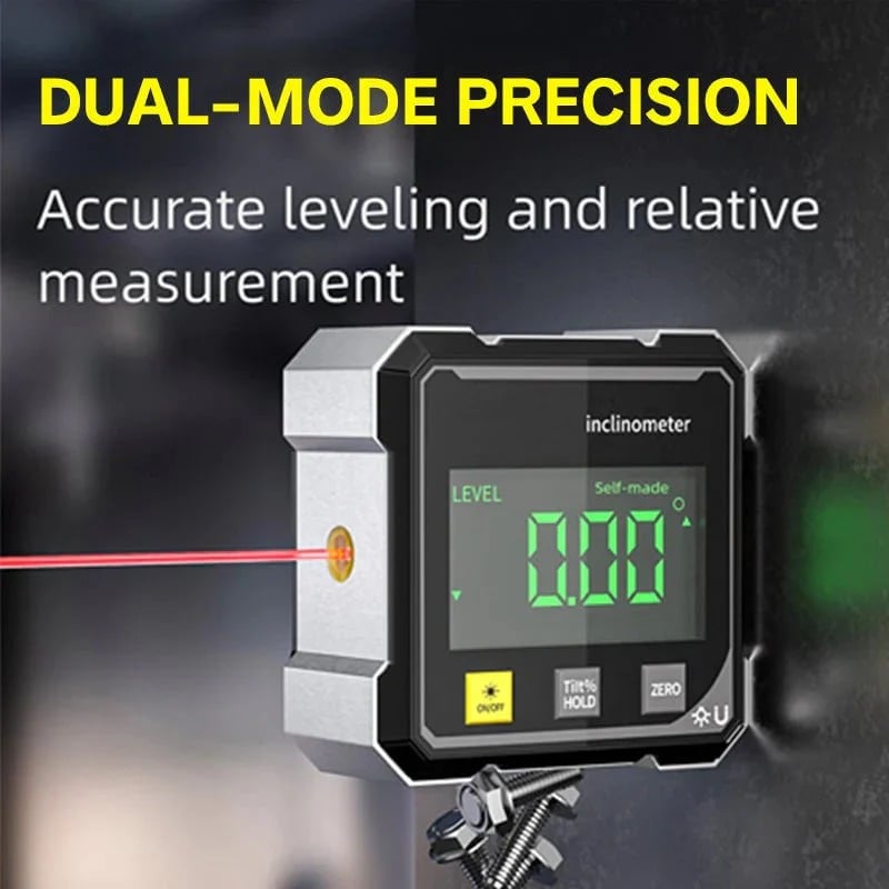 🔥LAST DAY 49% OFF - 🛠️4-Side Magnetic Digital Angle Gauge with Laser