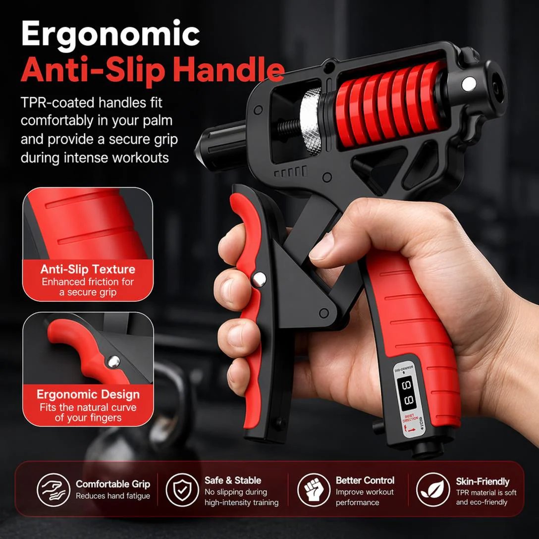 Adjustable Hand Grip Strengthener with Counter