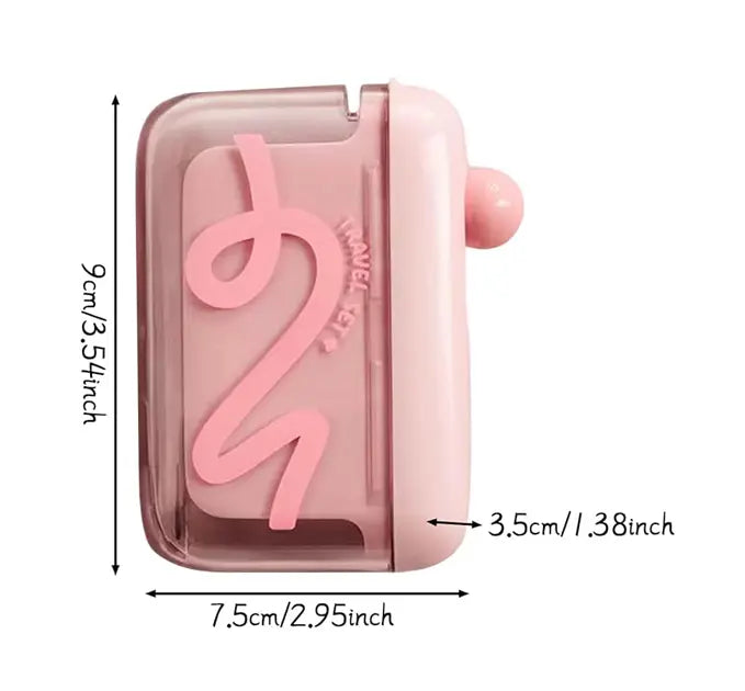 Travel-sized storage case with automatic pop-up dispenser, portable & refillable